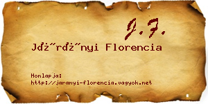 Járányi Florencia névjegykártya